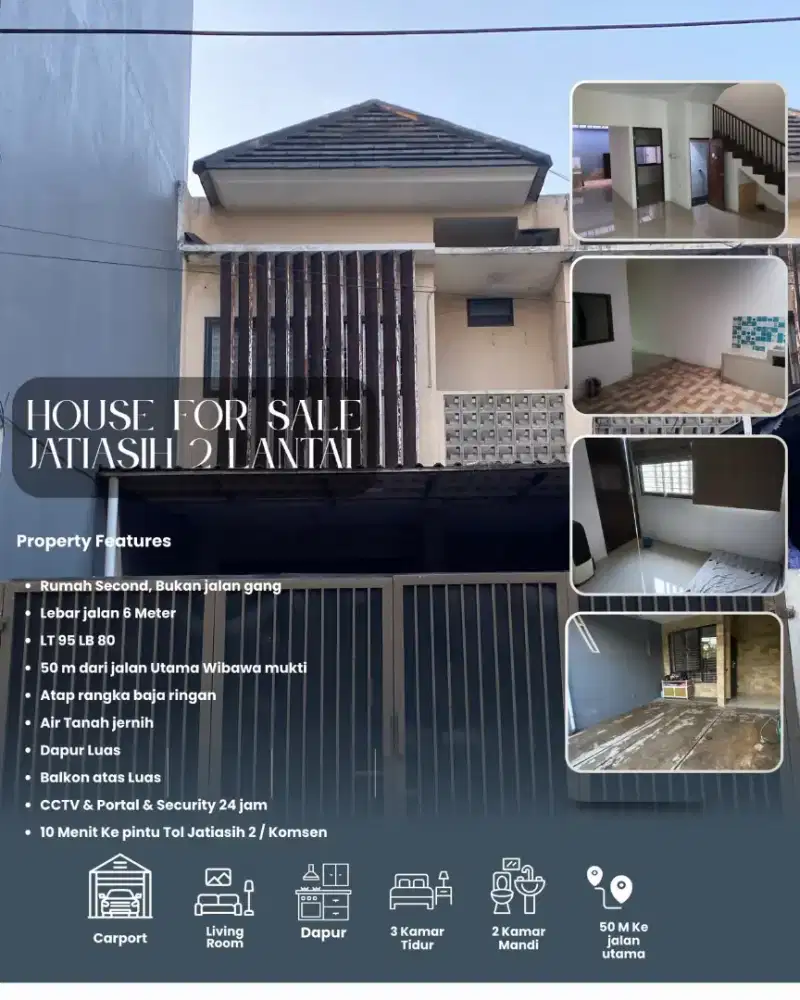 Termurah RUMAH SECOND SIAP HUNI TANAH LUAS DI JATIASIH