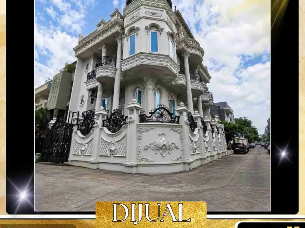 DIJUAL RUMAH MEWAH HOEK 4,5 LANTAI LUAS TANAH 216 M² DI KOMPLEK BUMI JAYAKARTA  INDAJ MANGGA DUA JAKARTA PUSAT