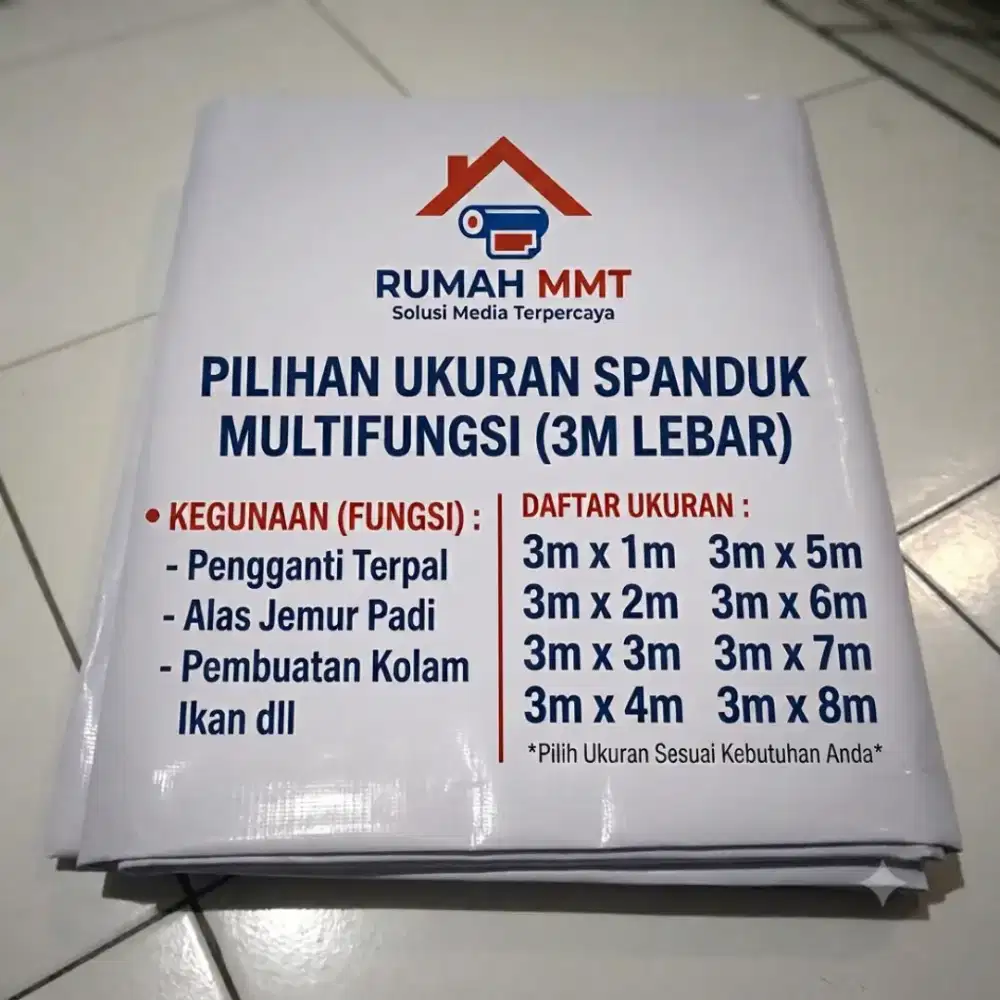 Spanduk Flexy Polos Putih Sisa Produksi Murah - Tahan Air & Awet