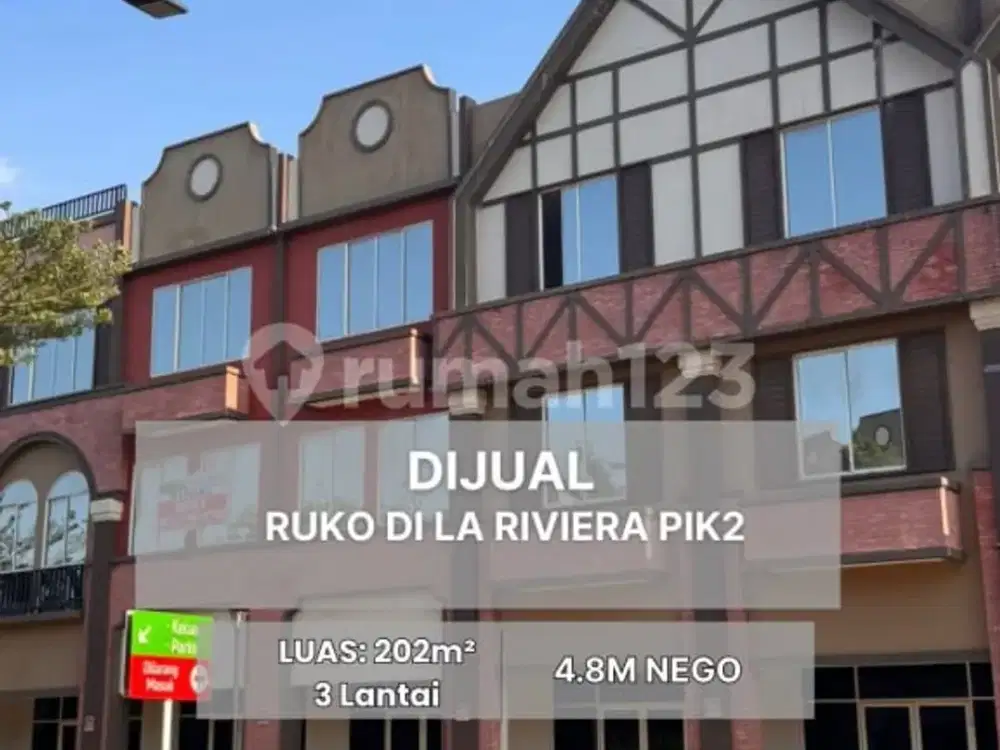 Dijual Ruko @ La Riviera Pik2 Hadap Taman Cantik!