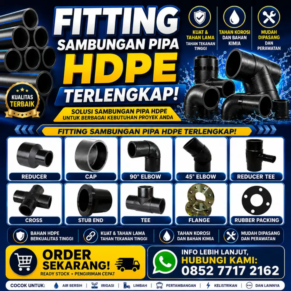 Fitting HDPE Compression Sambungan Pipa HDPE Murah