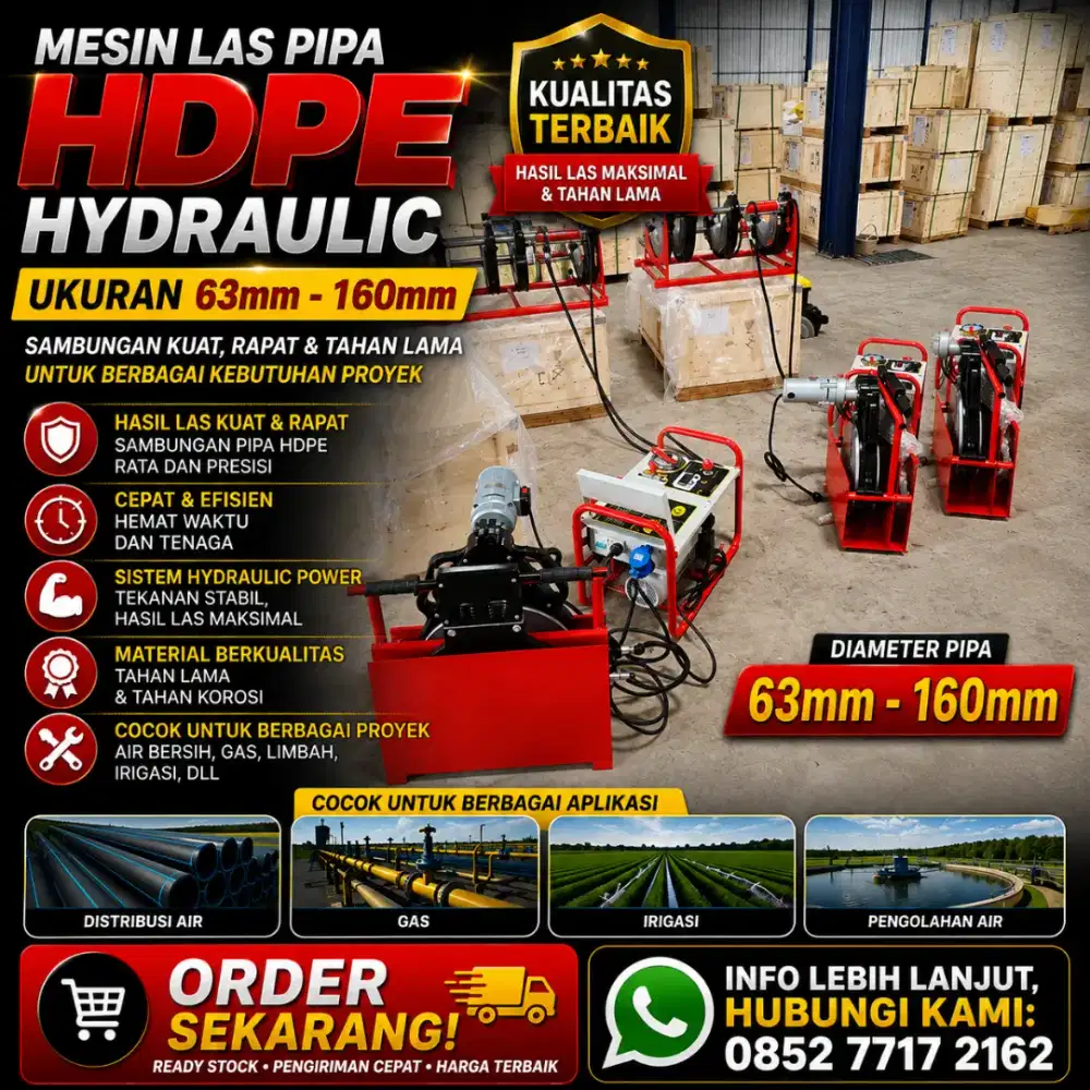 Mesin Las Penyambung Pipa HDPE 160 Hydraulic