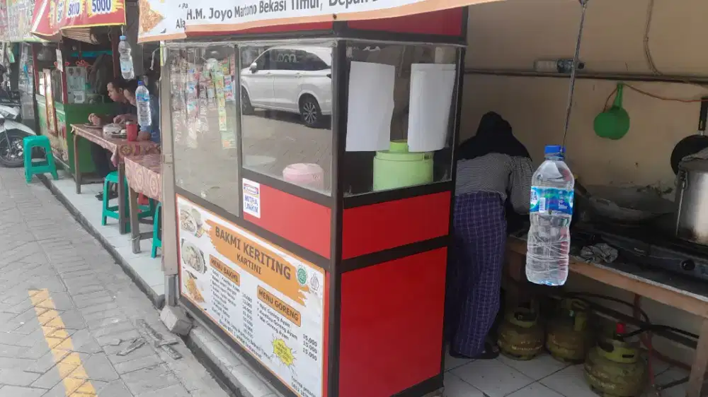 gerobak Almunium bakmi/gorengan