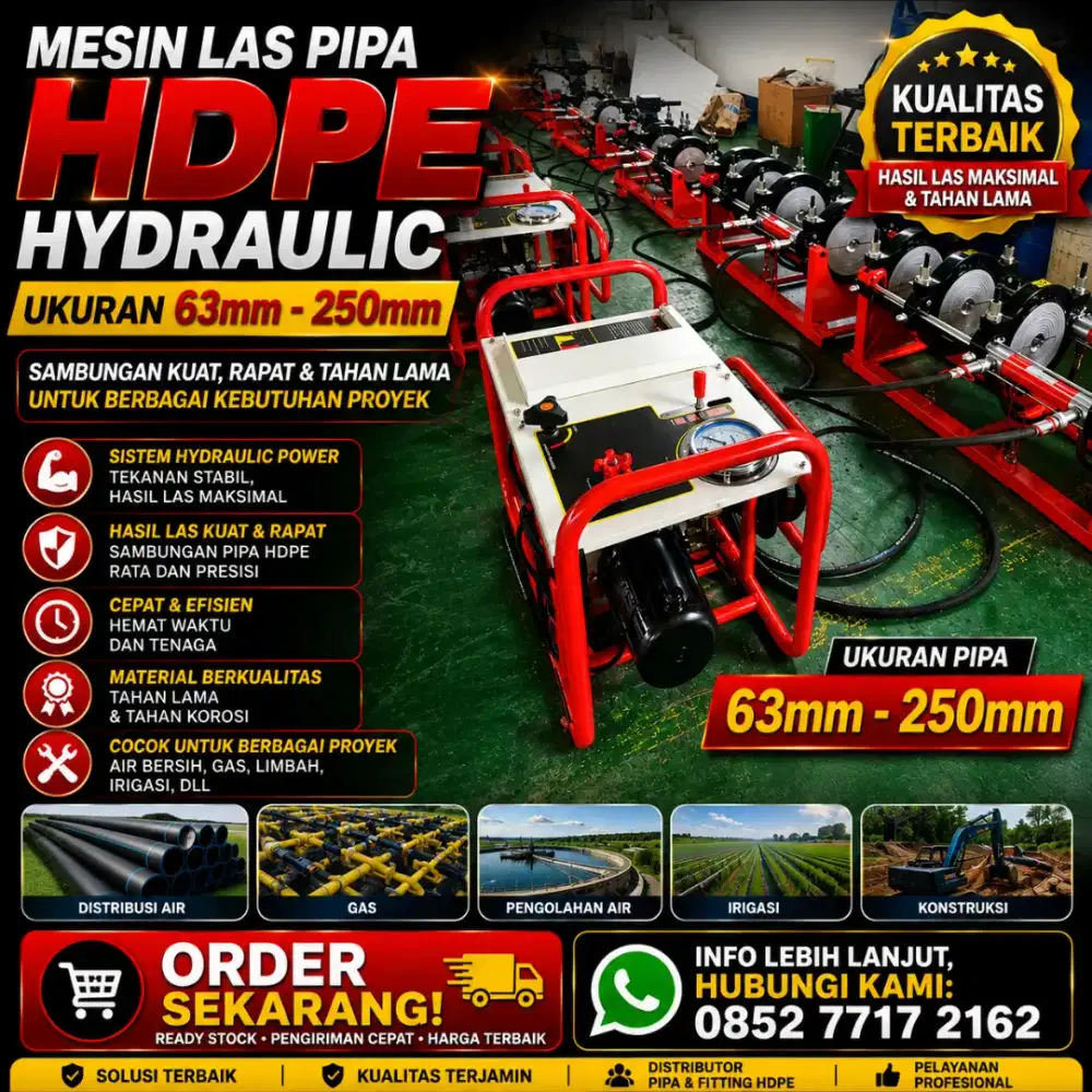 Mesin Las Penyambung Pipa HDPE 250 Hydraulic