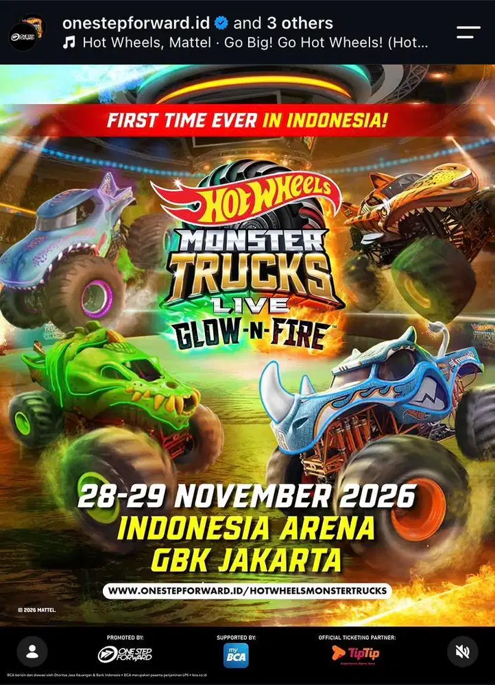 Tiket Hotwheels Monster Trucks Glow N Fire