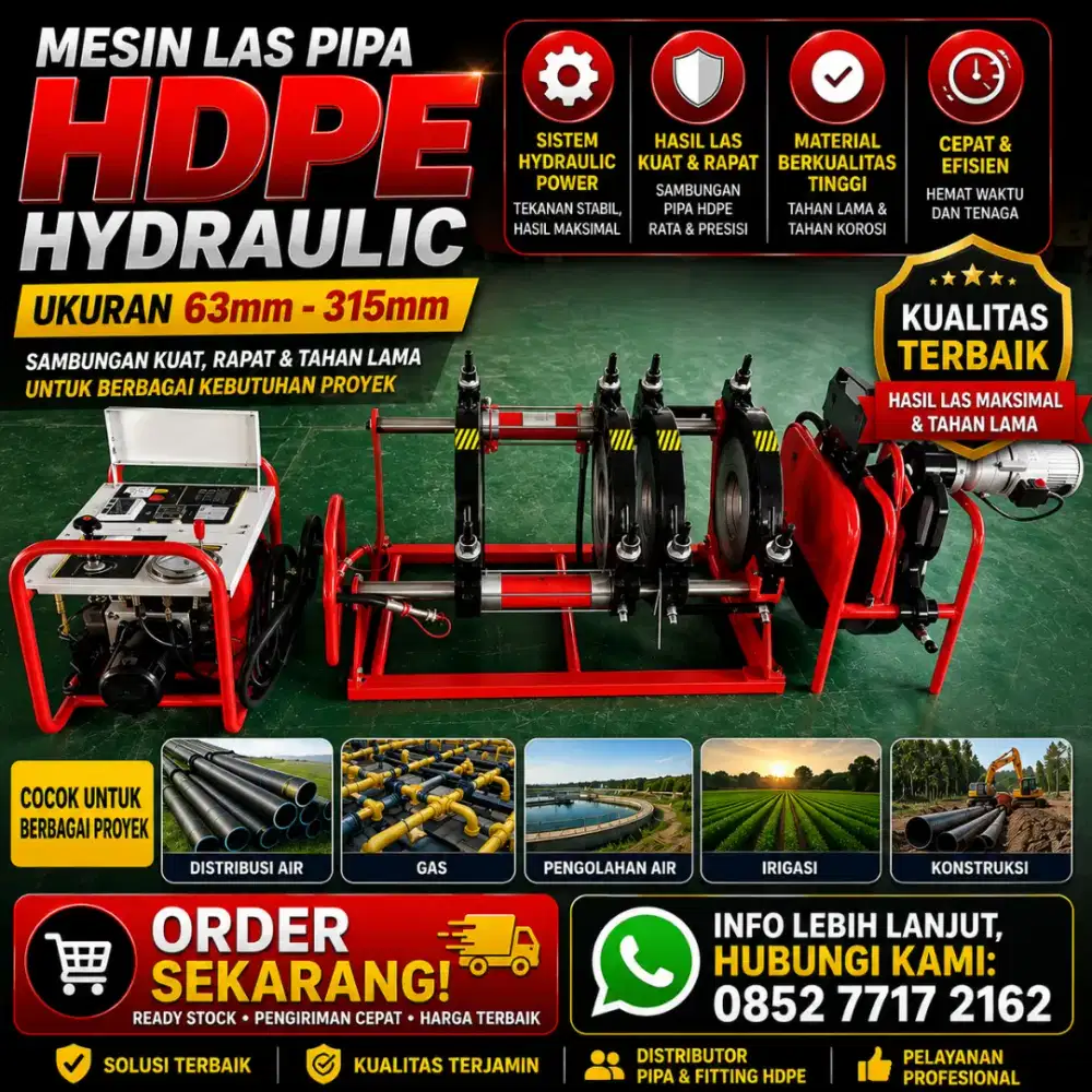Mesin Las Penyambung Pipa HDPE 315 Hydraulic
