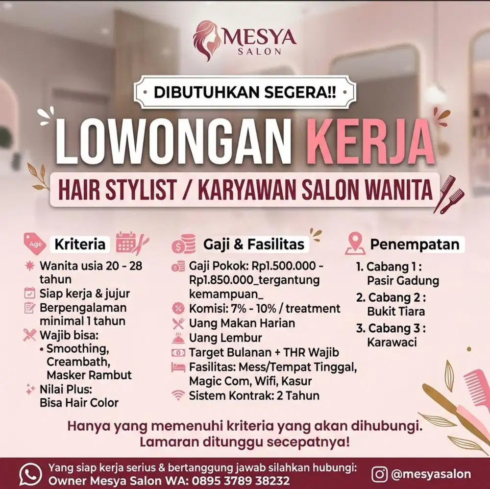 Lowongan kerja salon