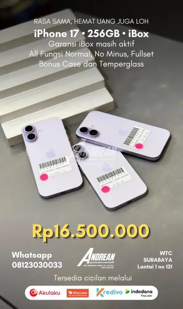 second iphone 17 256 gb ibox lavender