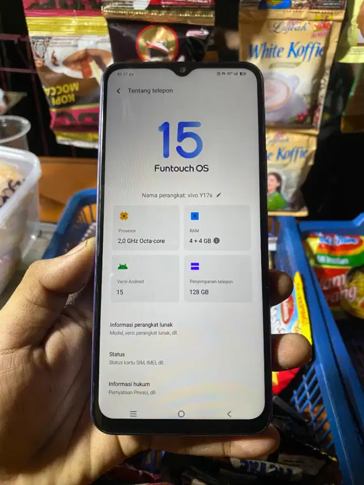 vivo y17s 4+4/128 kelengkapan hp only