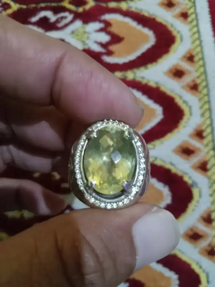 Jual batu citrine ring perak