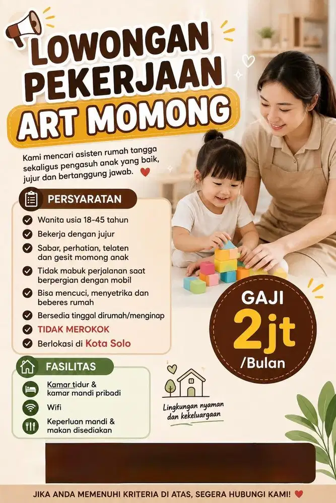 LOWONGAN PEKERJAAN ART MOMONG