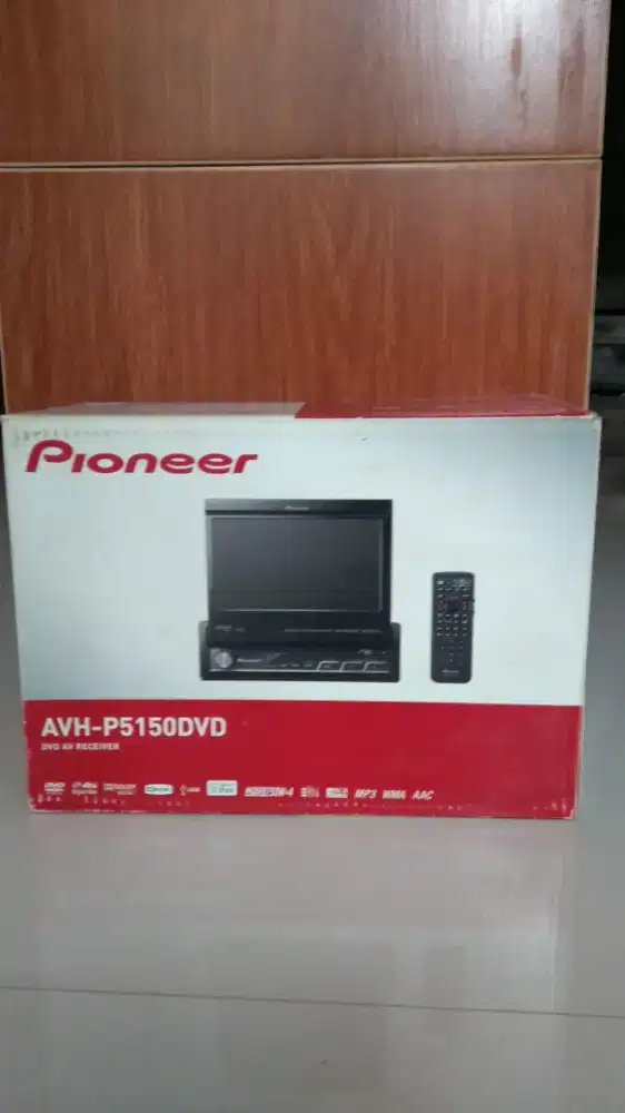 Head Unit Pioneer AVH-P5150DVD, audio video mobil 1-DIN kondisi mati