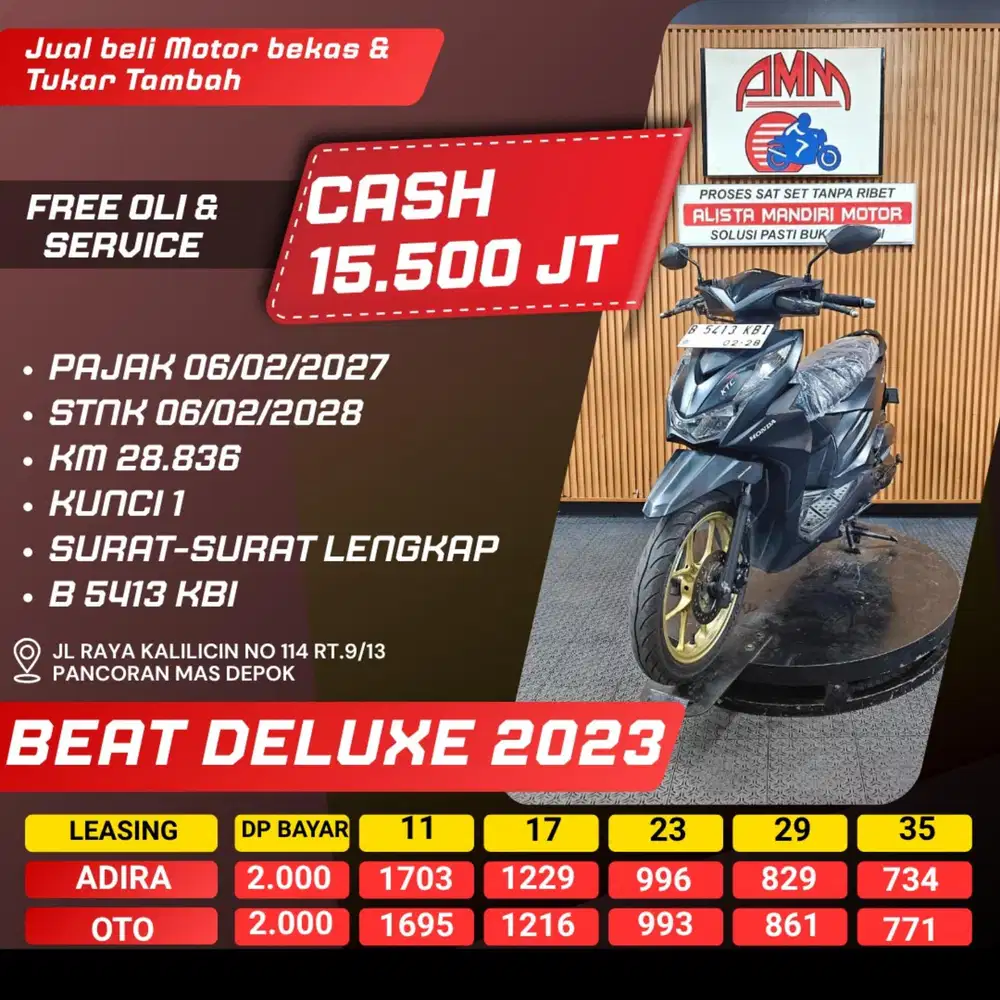BEAT DELUXE 2023 PAJAK HIDUP CASH / KREDIT ALISTA