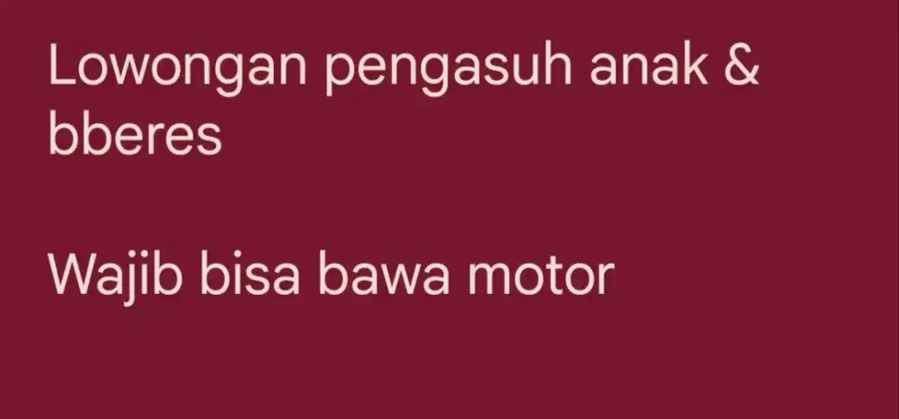 Pengasuh anak & bbres