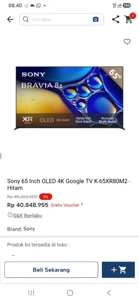 Sony 65 inch oled 4k k65xr80m2