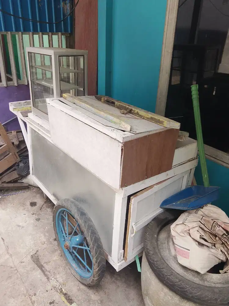 gerobak jualan set etalase