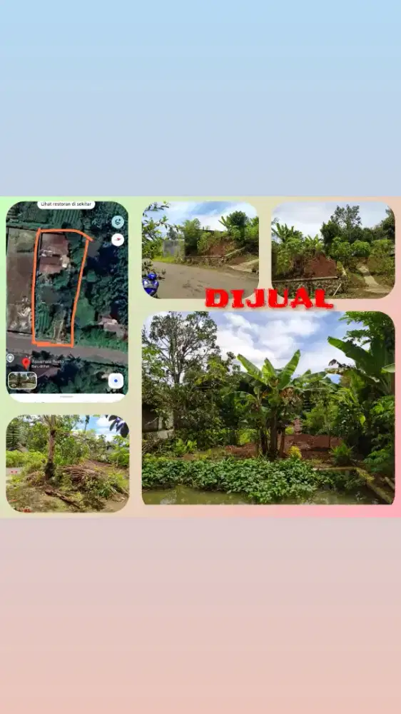Dijual Sebidang tanah beserta 2 buah bangunan Rumah dan Empang