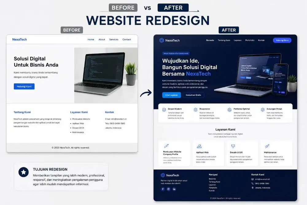Jasa pembuatan website, redesign website, website UI