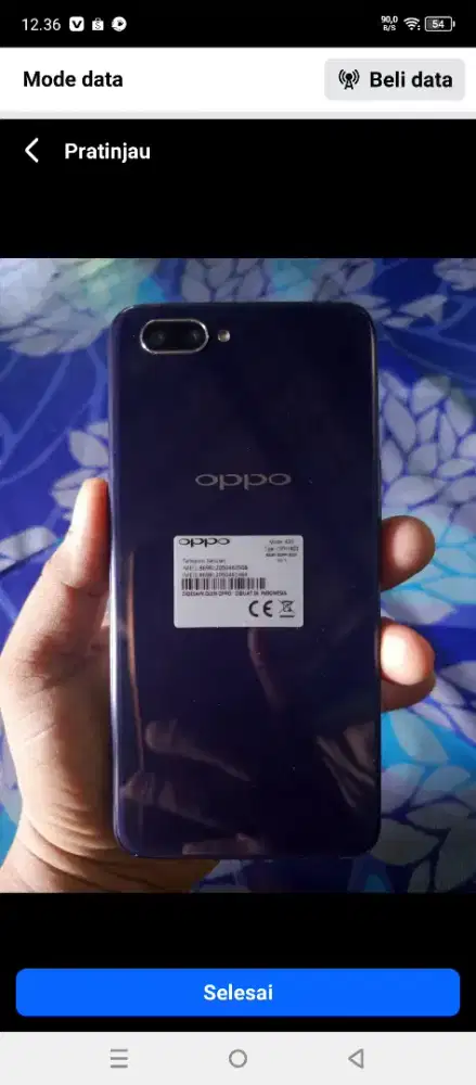 Jual hp baru murah Oppo a3s ram 6/128 layar 6,2 inch fulset