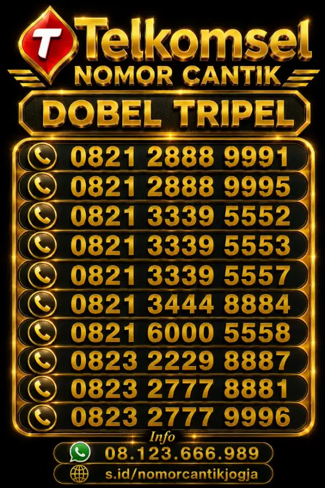 Nomor cantik telkomsel simpati as rapi dobel tripek