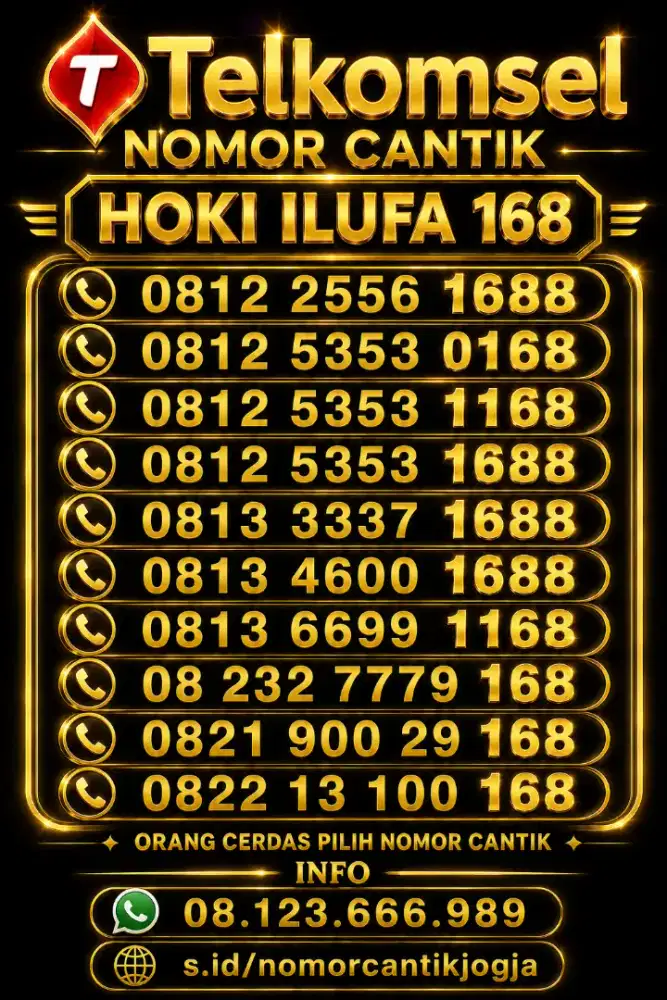 Nomor cantik telkomsel simpati as rapi hoki ilufa 168
