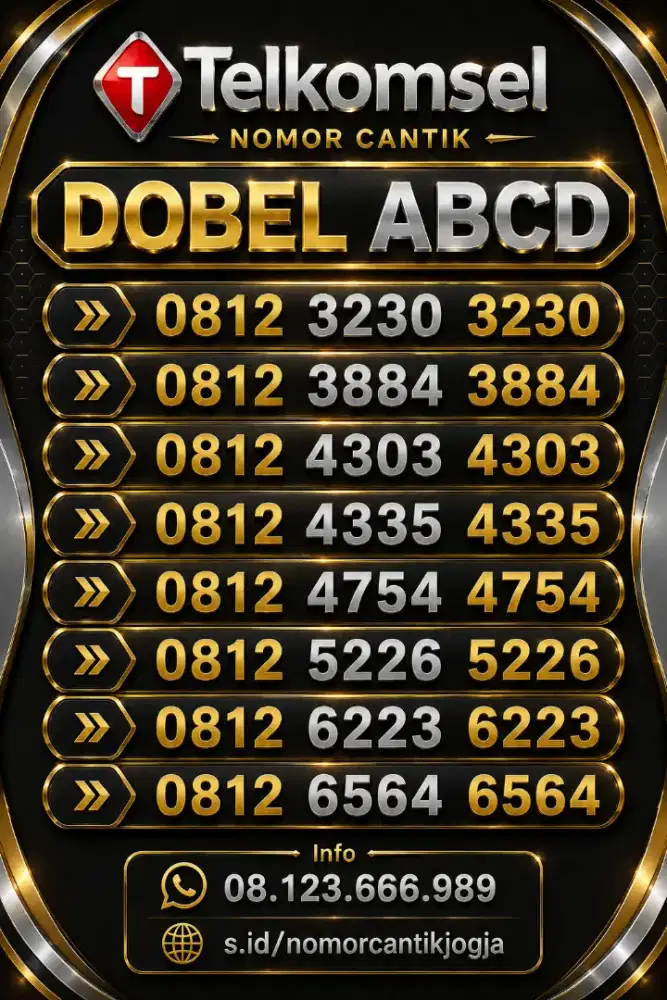 Nomor cantik telkomsel rapi dobel abcd