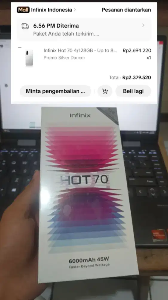 Infinix Hot 70 8/128GB Warna Silver Dancer