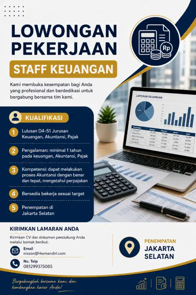 Lowongan Staff Keuangan