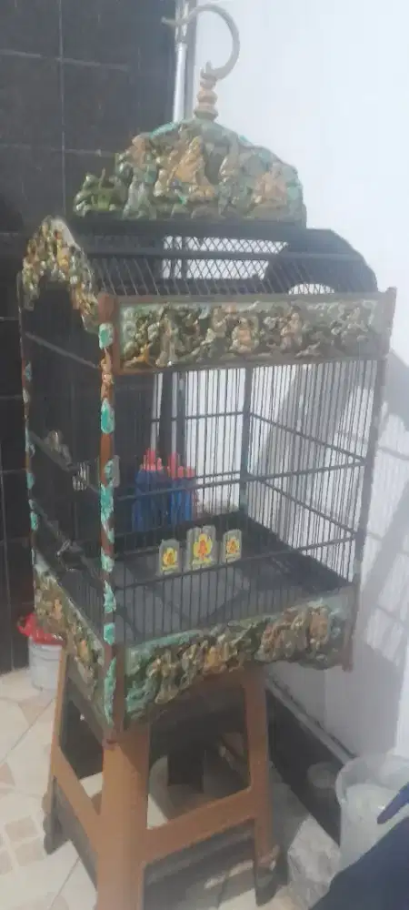 Kandang ukir jati 3D motif dewa no.2 ruji fiber.