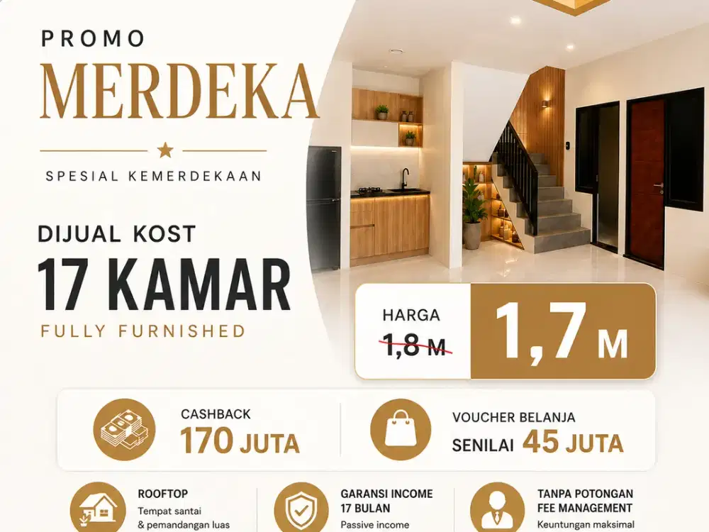 Kost Premium Dekat Kampus | Full Furnished & Cashback 100 Juta