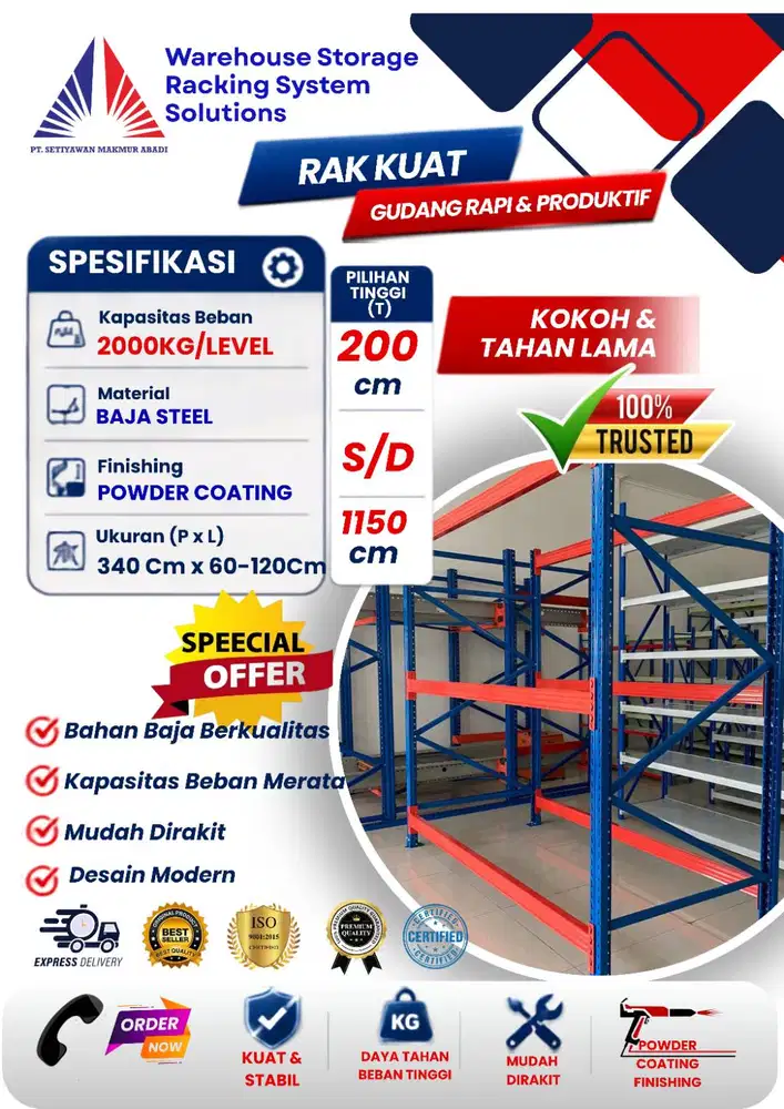 PUSAT RAK GUDANG RAK PALET MULAI 1000KG S/D 4000KG