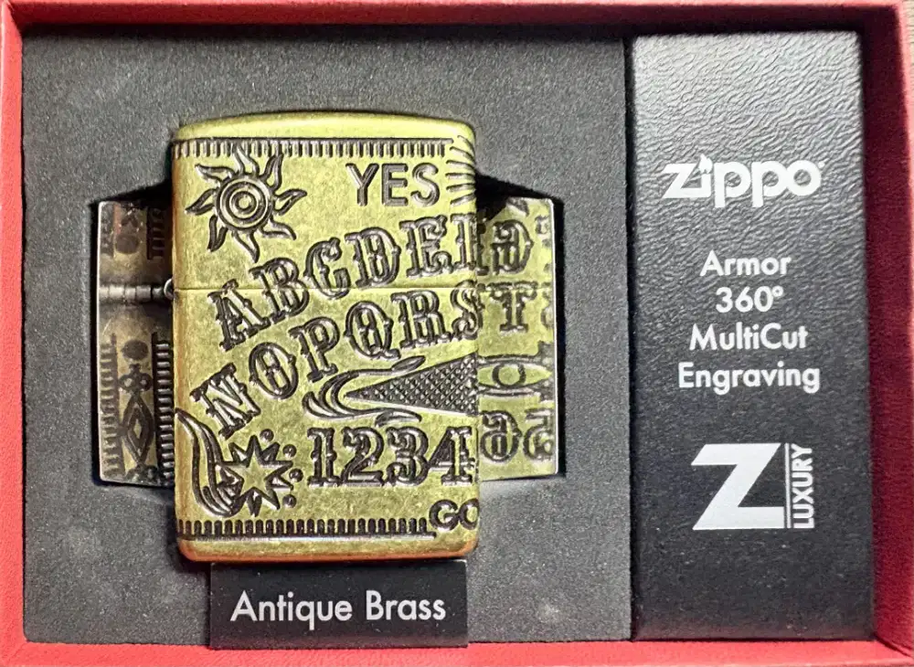 ZIPPO ARMOR OUIJA ANTIQUE BRASS 49001