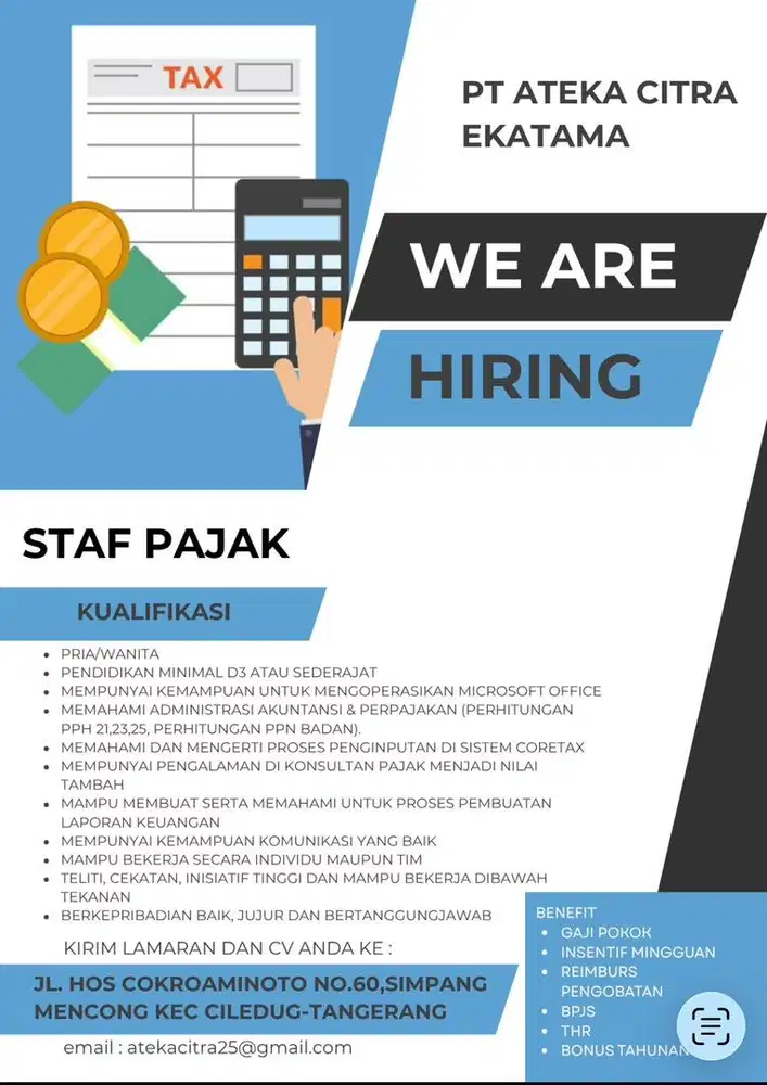 Lowongan Kerja Staf Pajak