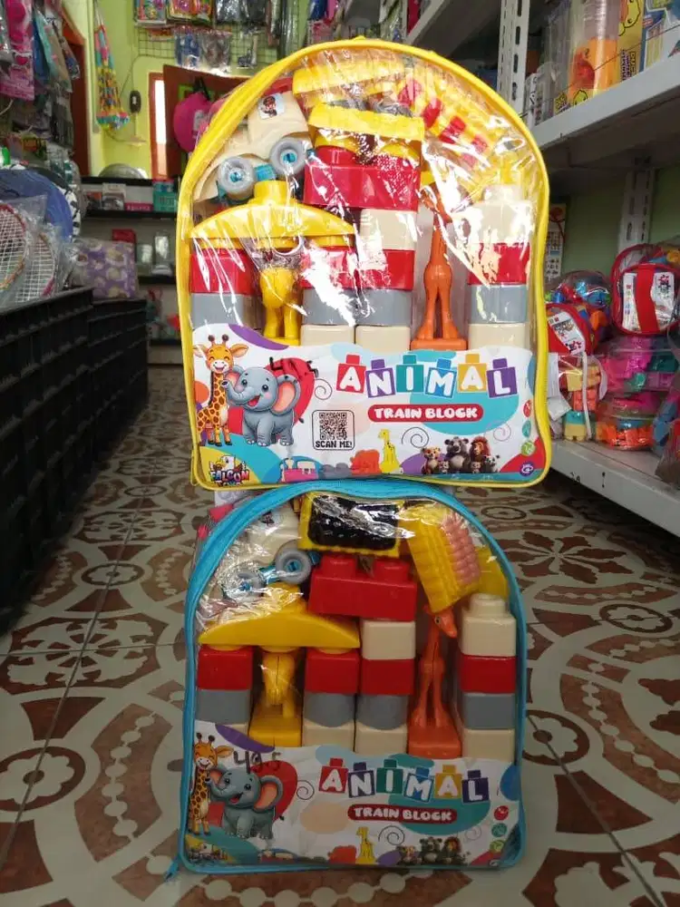 mainan anak blocks susun animall
