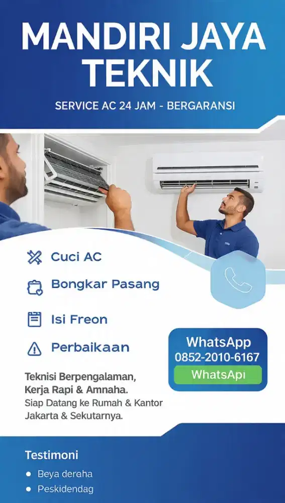 Jasa service ac bongkar/pasang ac cuci rutin tmbah/isi freon vakum dll