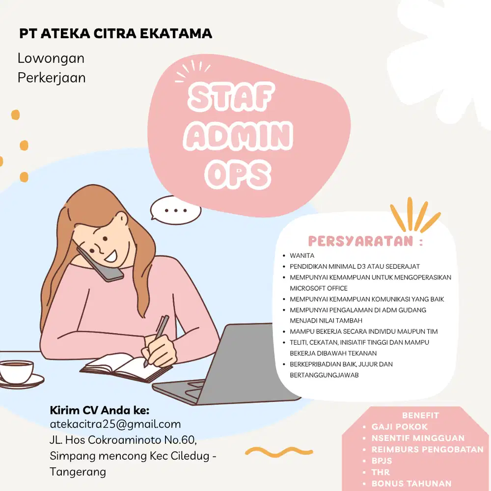 LOWONGAN KERJA STAF ADM OPS