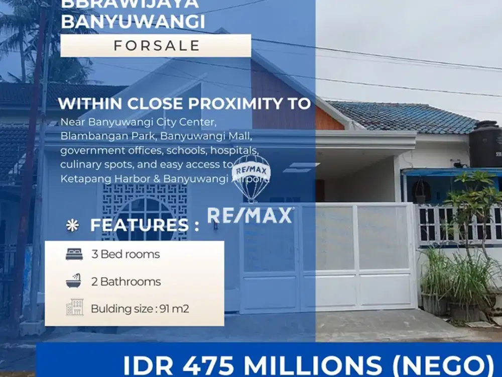DIJUAL RUMAH BARU SIAP HUNI – BRAWIJAYA BANYUWANGI KOTA