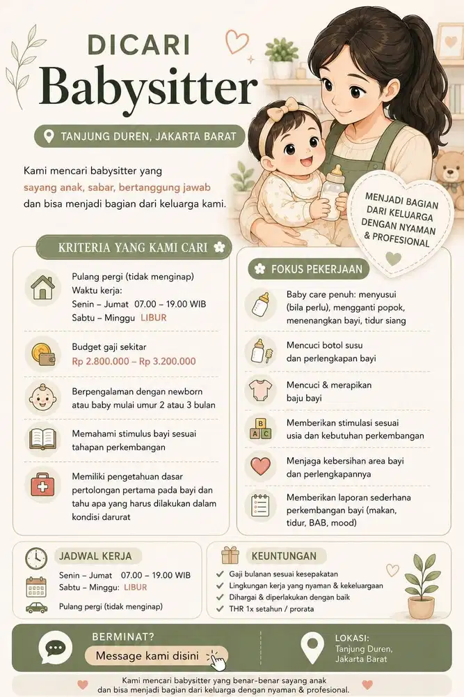 Lowongan Babysitter Jakarta Barat