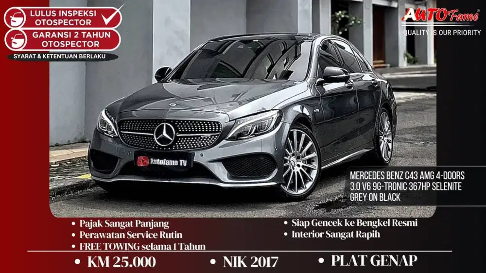 Mercedes Benz C43 AMG 4-Doors 3.0 V6 9G-Tronic 367HP 2017