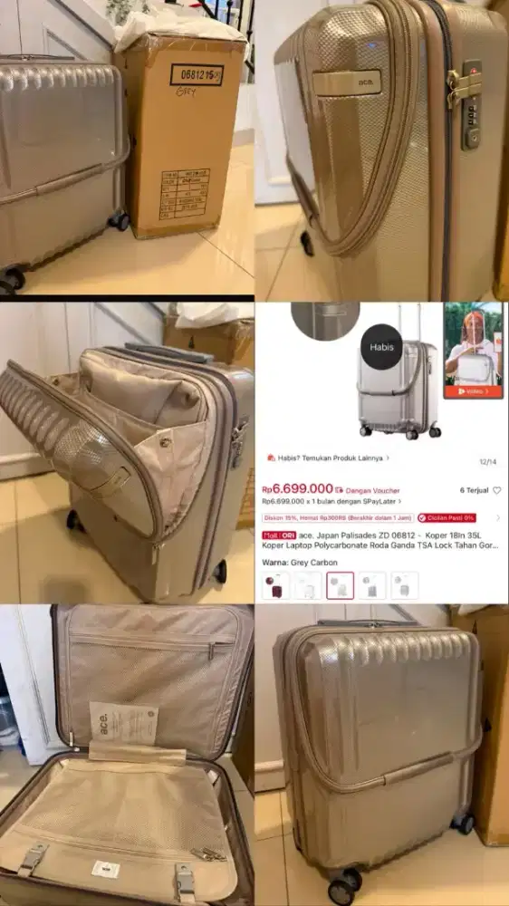 dijual koper kabin size ukuran 20-25inci (baru) blm pernah dipakai.