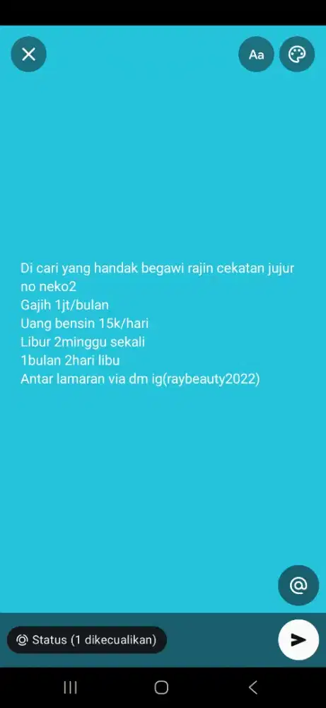 Lowongan kerja yang berminat