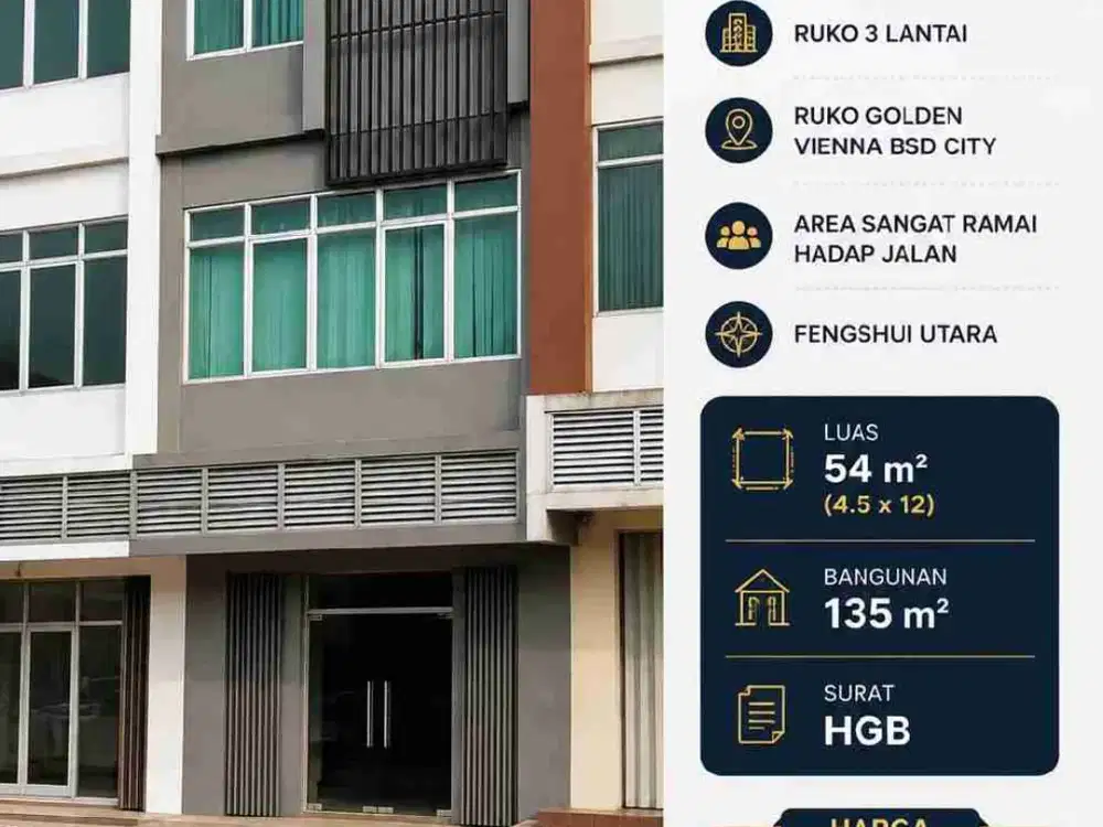 Ruko  Murah  Siap Usaha hadap Japan Raya di Bsd Golden Viena