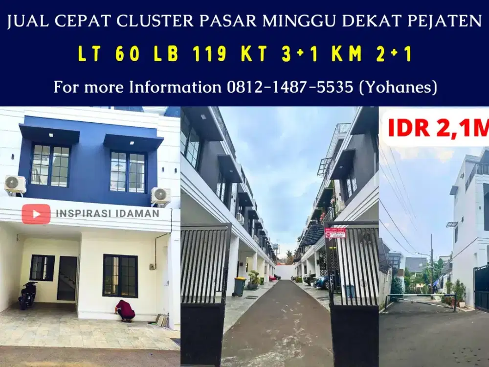 Jual Cepat Cluster Pasar Minggu dekat Pejaten
