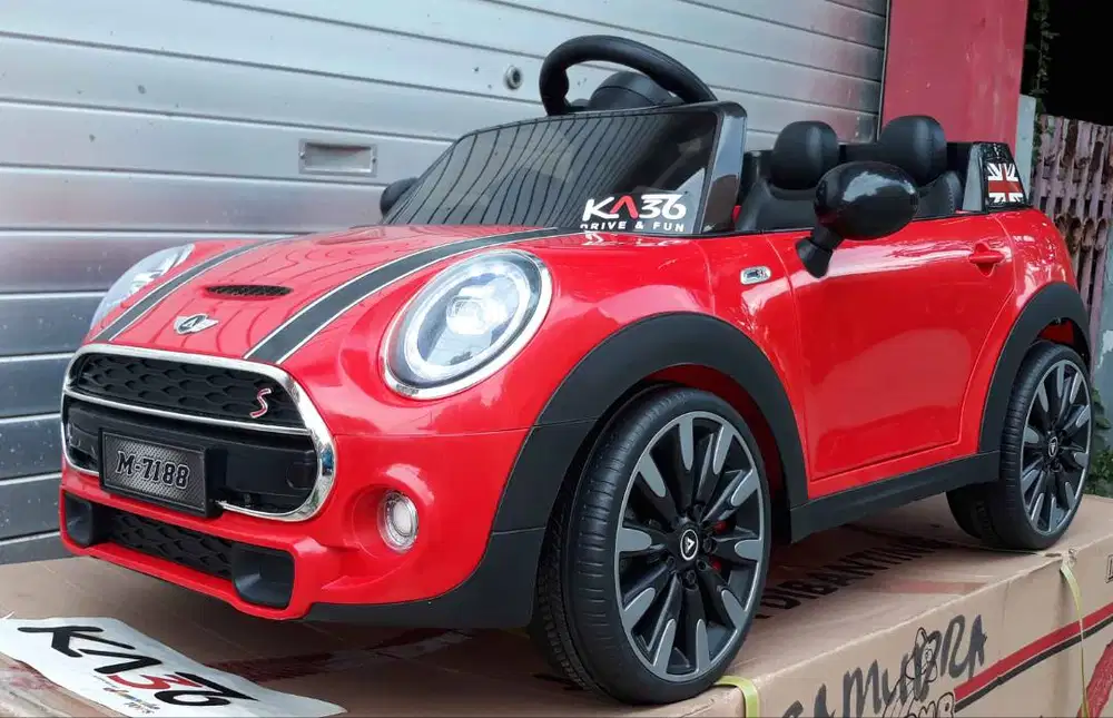 Mainan Mobil Aki Anak Mini Cooper BAN KARET PMB M 7188 EVA