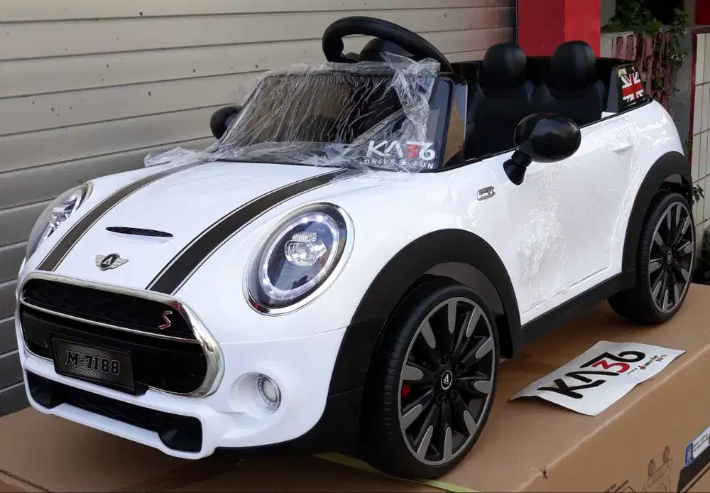 Mainan Mobil Aki Anak BAN KARET Mini Cooper PMB M 7188 EVA