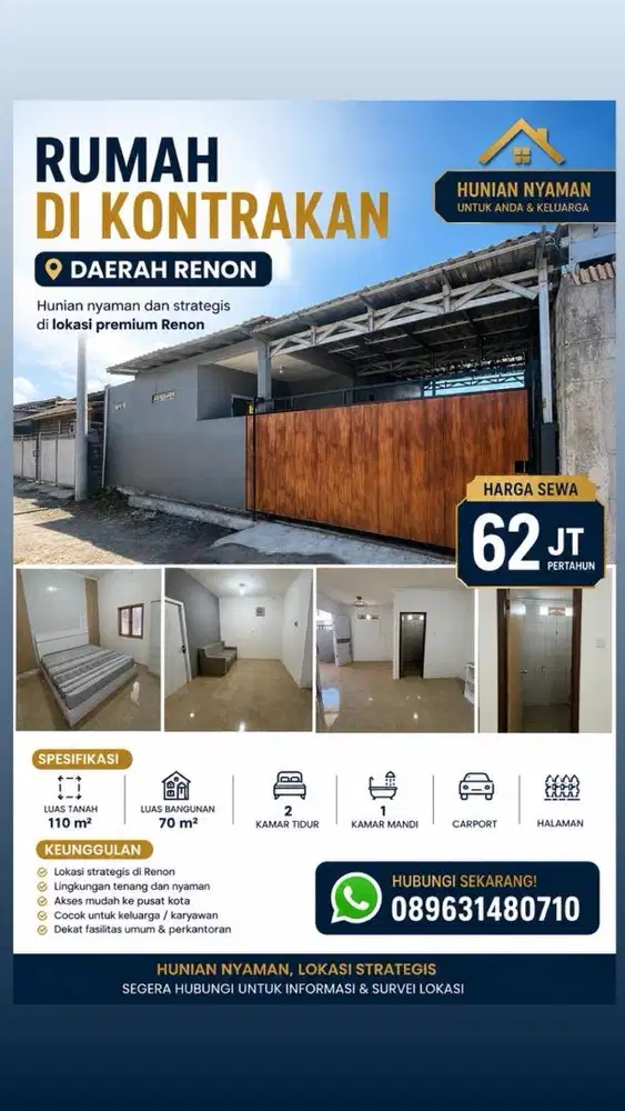 Di Kontrakkan Rumah derah Renon Denpasar