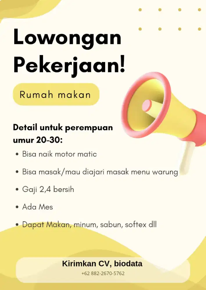 Loker rumah makan