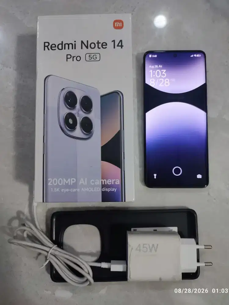 JUAL Xiaomi Redmi Note 14 Pro 5G 8/256 Second Fullset masih Garansi