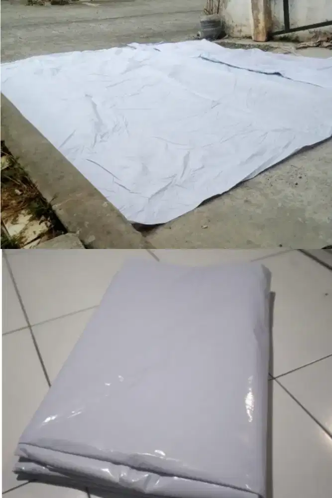 Spanduk putih polos lebar 3m x panjang 2m lipatan