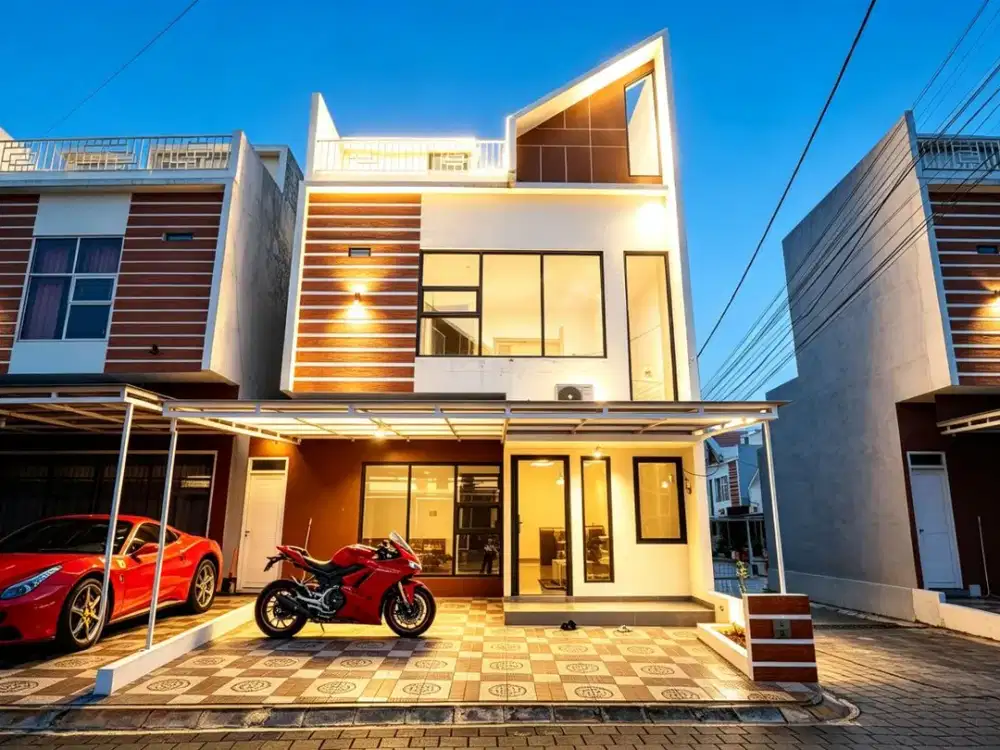 Furnished, 3 Lantai, Luas 101 m2  , Cluster Rumah Baru (Hook), Dekat Grand Wisata